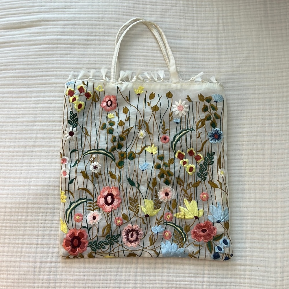 Floral zara tote bag